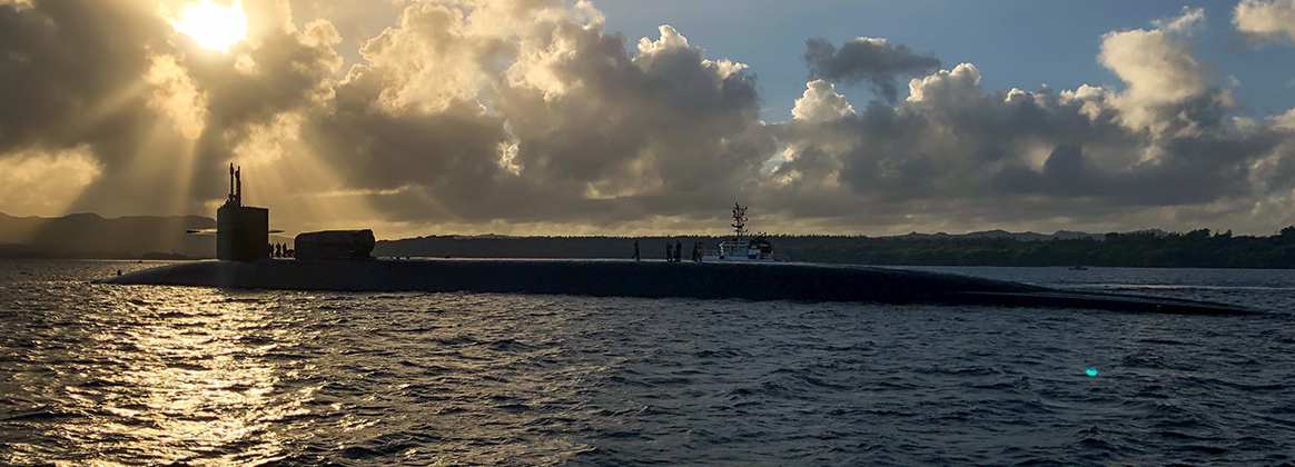 USS Ohio (SSGN 726) transit Apra Harbor during a scheduled evolution in Guam